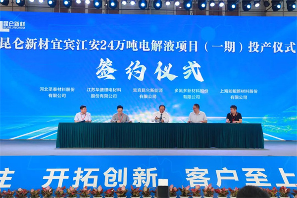 宜宾昆仑24万吨电解液项目一期投产